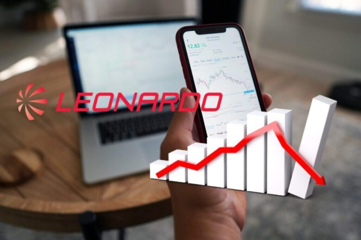 mobile trading e logo di Leonardo