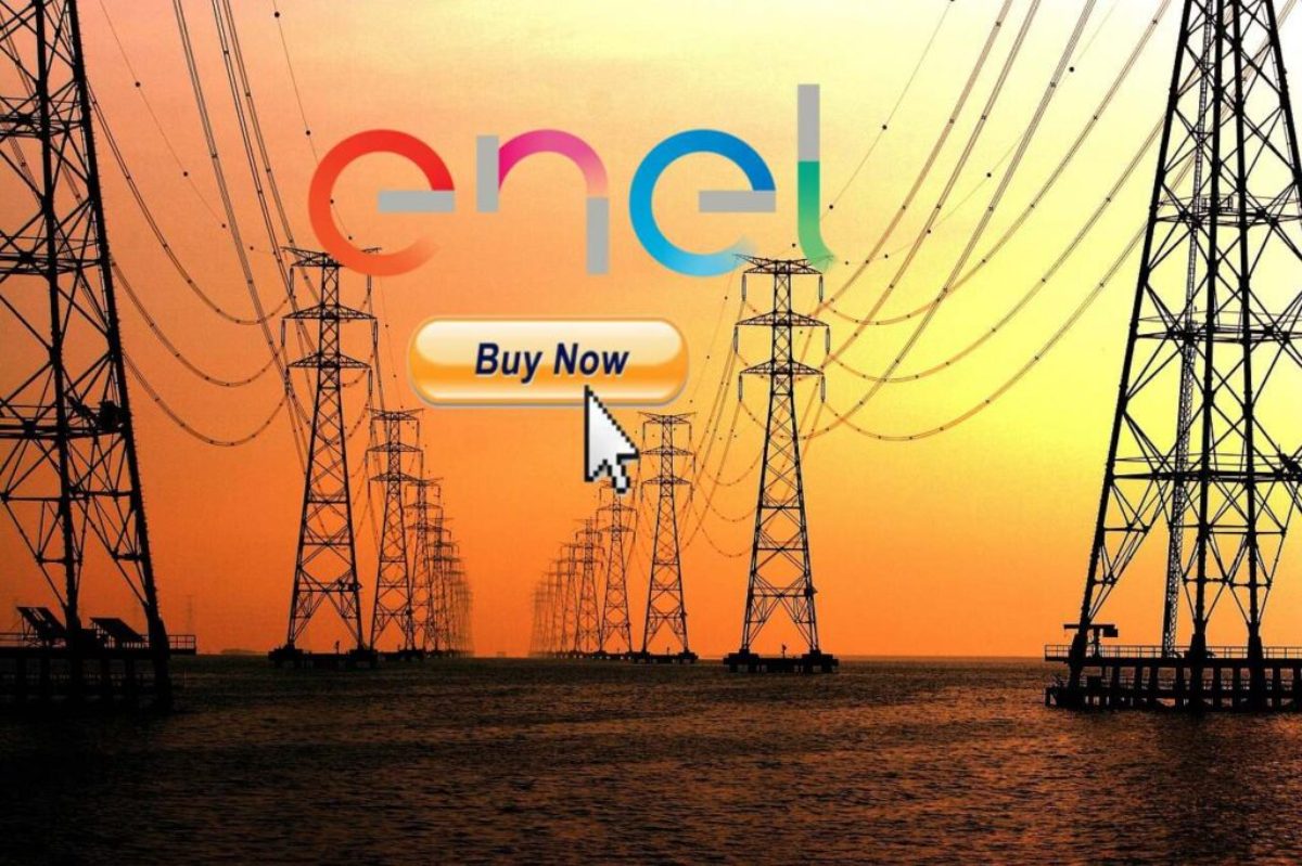 tralicci energia e logo di Enel
