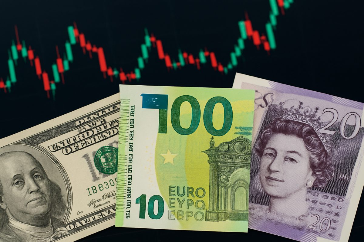 banconote dollaro, sterlina e euro