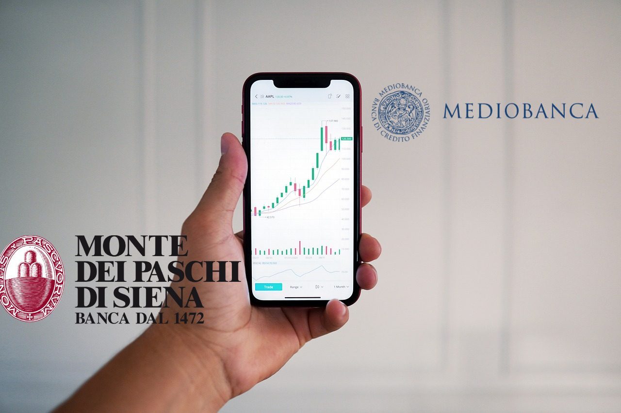mobile trading e loghi MPS e Mediobanca