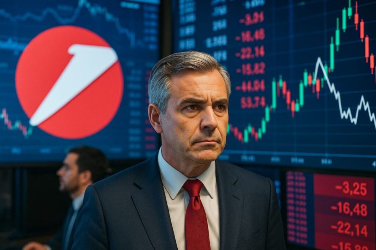 logo Unicredit e grafici di borsa