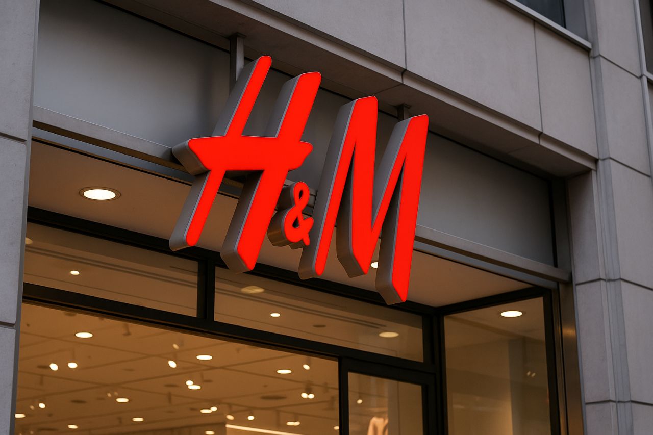 Insegna H&M sull'entrata di un punto vendita