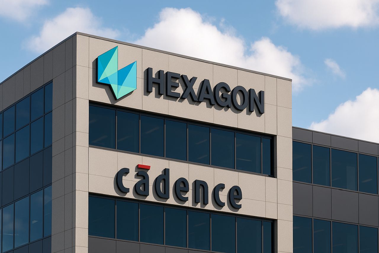 un edificio con la scritta Hexagon in cima