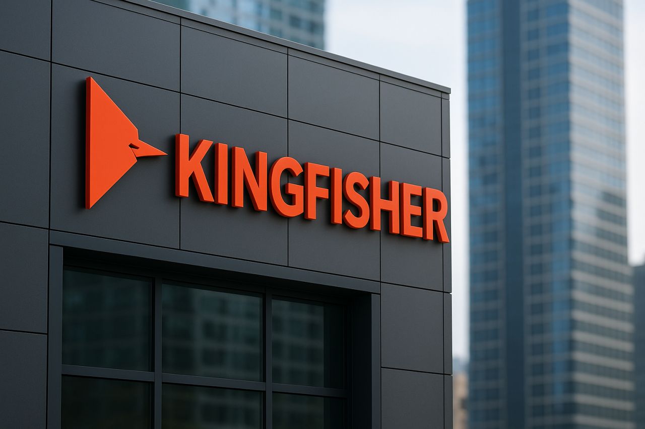 Un edificio con la scritta Kingfisher sull'entrata