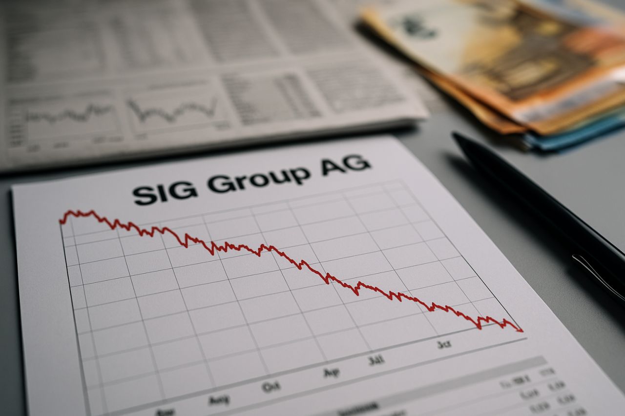 un foglio con un grafico in discesa e la scritta SIG Group AG