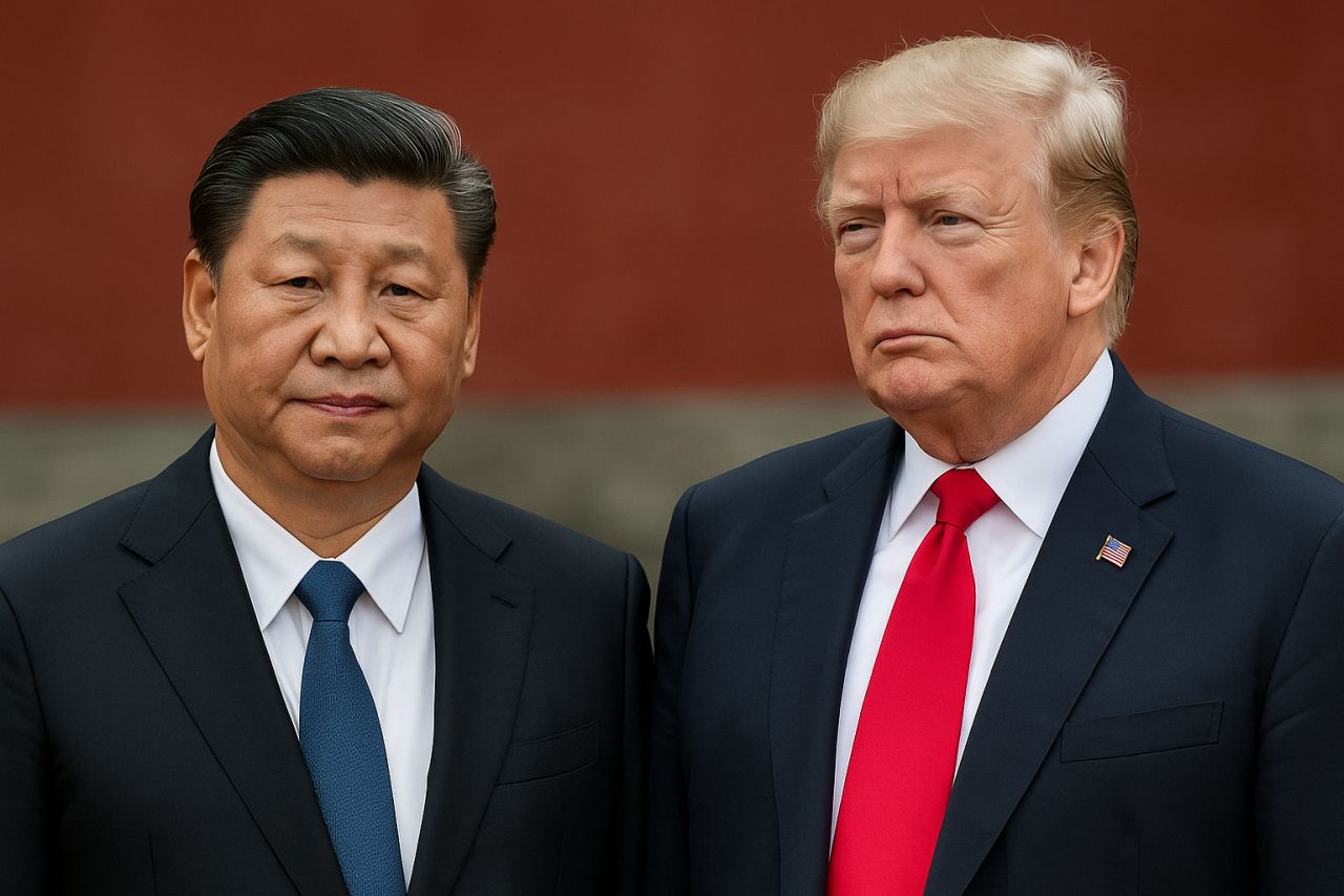 Xi Jinping a sinistra e Donald Trump a destra