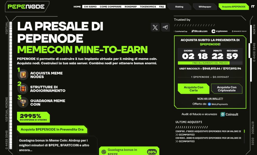PEPENODE, meme coin, cripto, crypto, criptovalute, mining