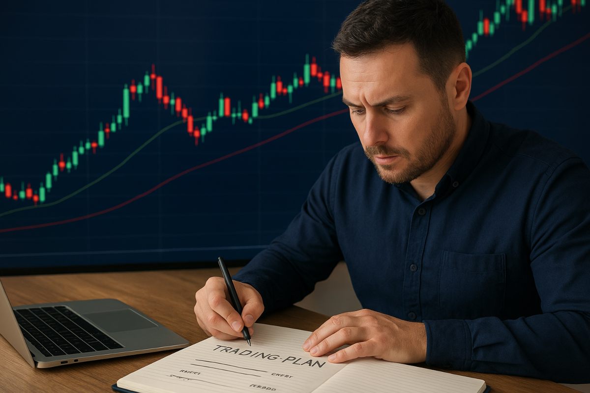 trader che compila piano trading