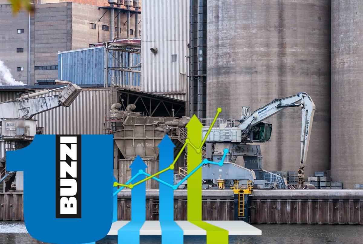 lavori infrastrutture e logo di Buzzi