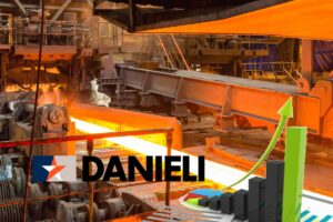 impianto siderurgico e logo Danieli