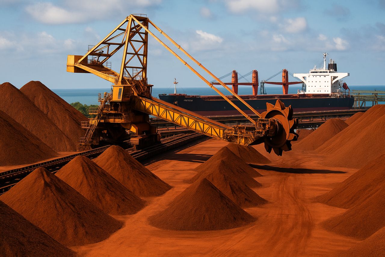 una cava con dei mezzi pesanti al lavoro