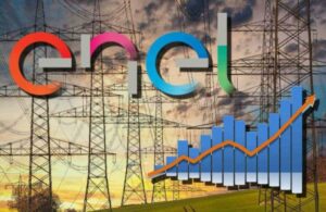 tralicci e logo di Enel sullo sfondo