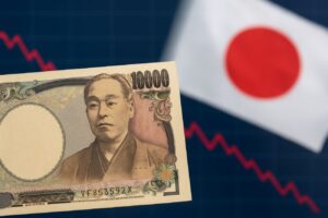bandiera Giappone e banconota yen