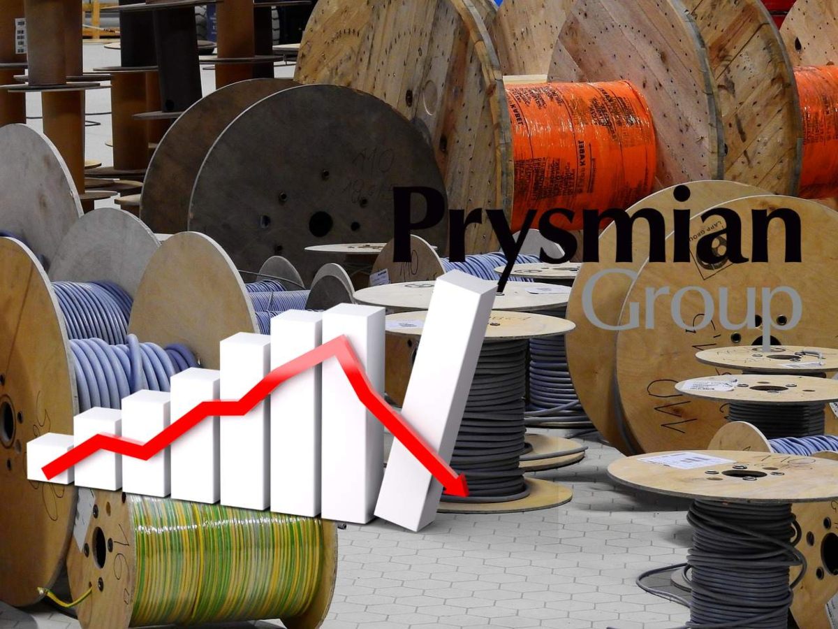cavi Prysmian e grafico con crollo