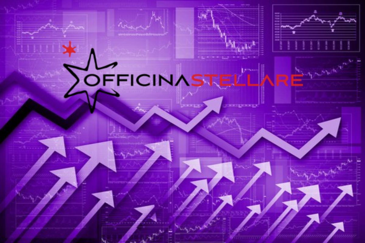 grafico al rialzo e logo Officina Stellare