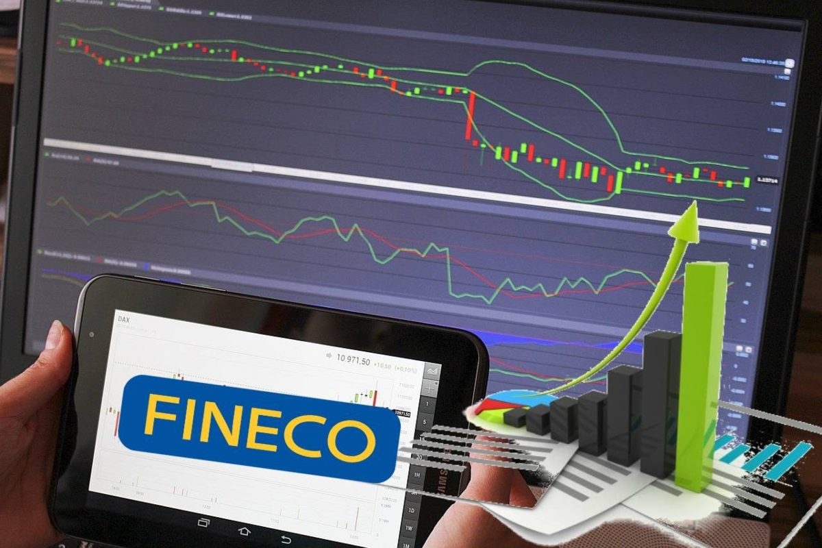 logo di Fineco su un tablet