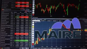 logo Maire e chart di trading