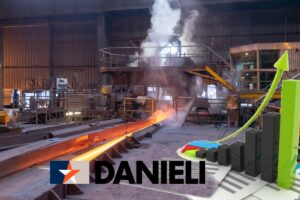 impianto siderurgico e logo di Danieli