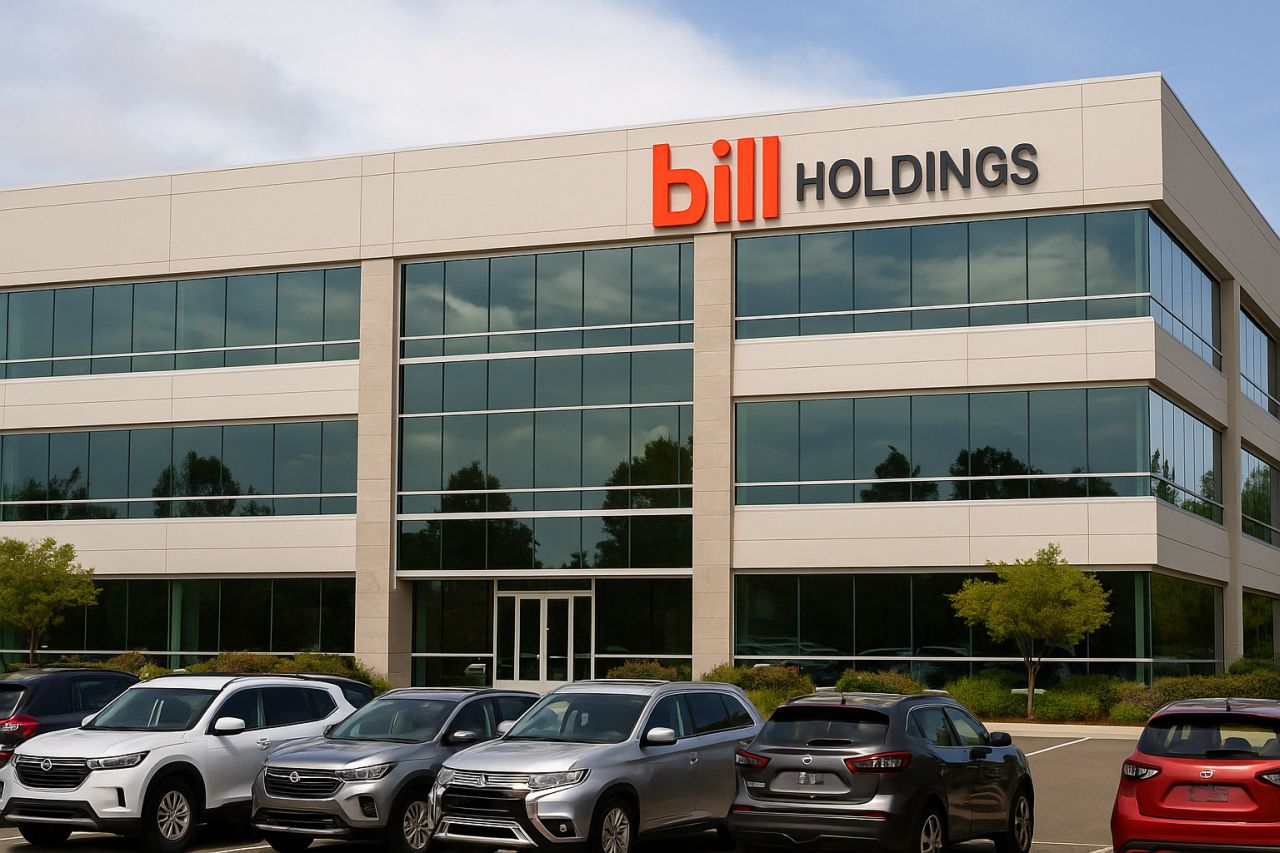 Un edificio con la scritta Bill Holdings in cima