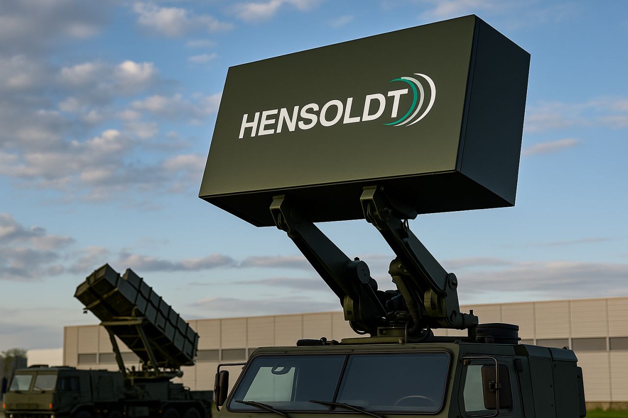 Un sistema di difesa aerea con la scritta Hensoldt