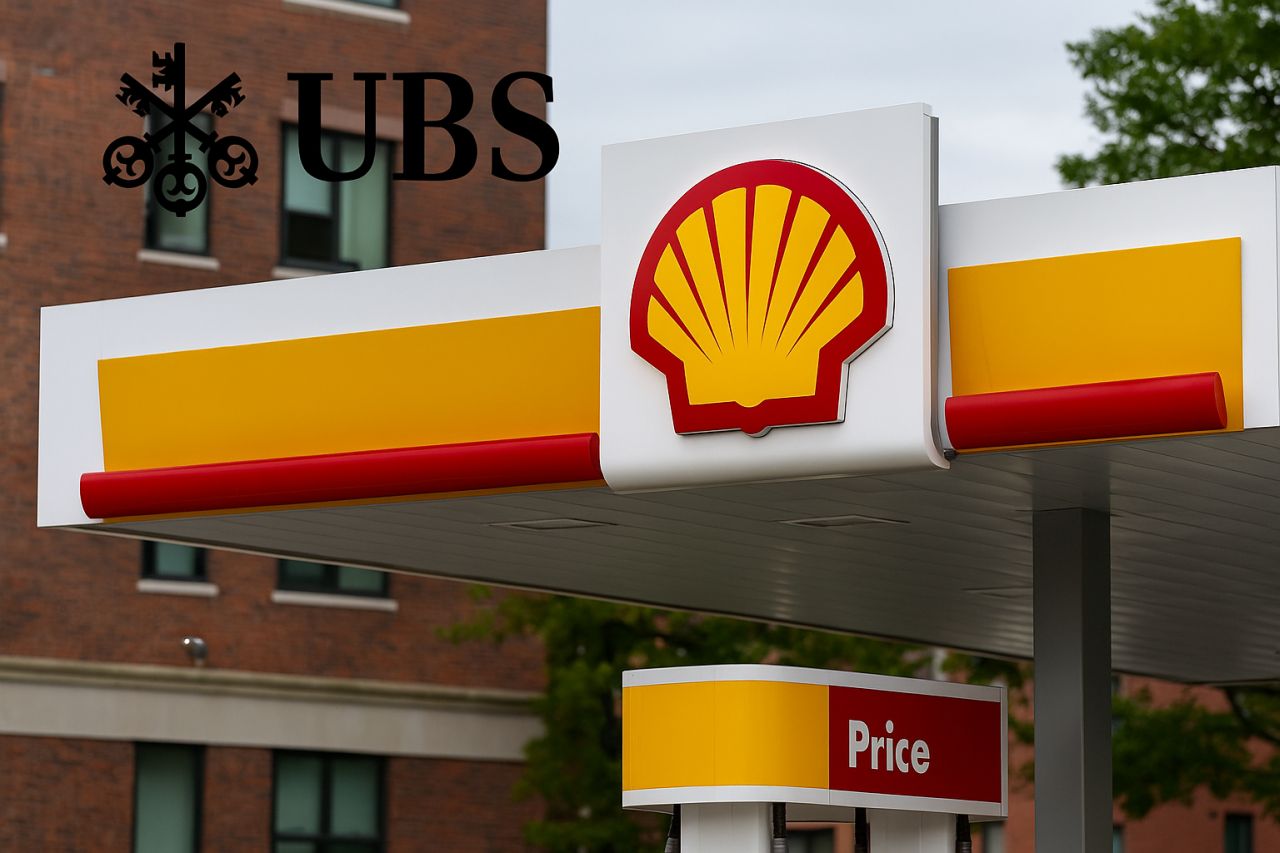 Una stazione di rifornimento con il logo Shell