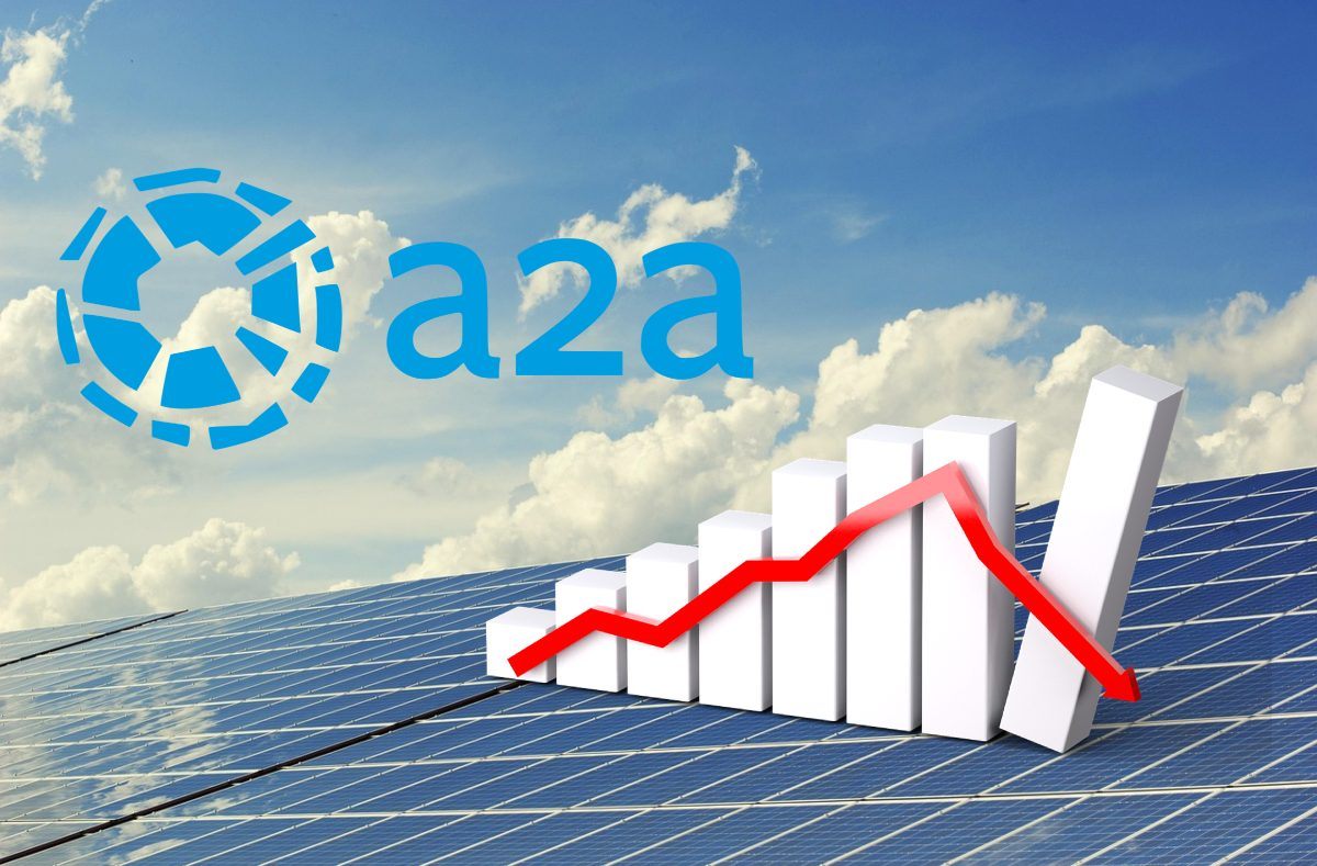 pannelli solari e logo A2A