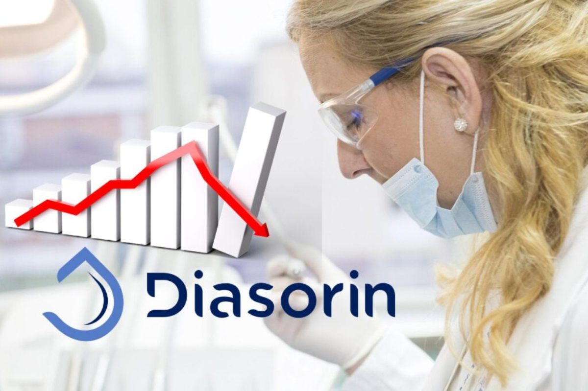 tecnica laboratorio e logo di Diasorin