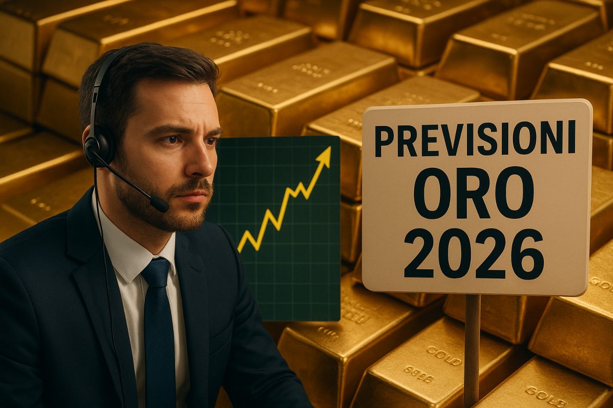 lingotti di oro e trader che pensa