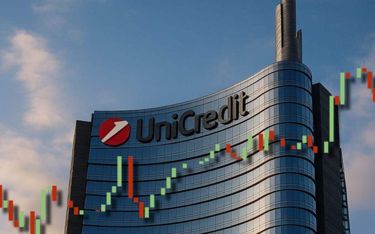 insegna Unicredit e grafico