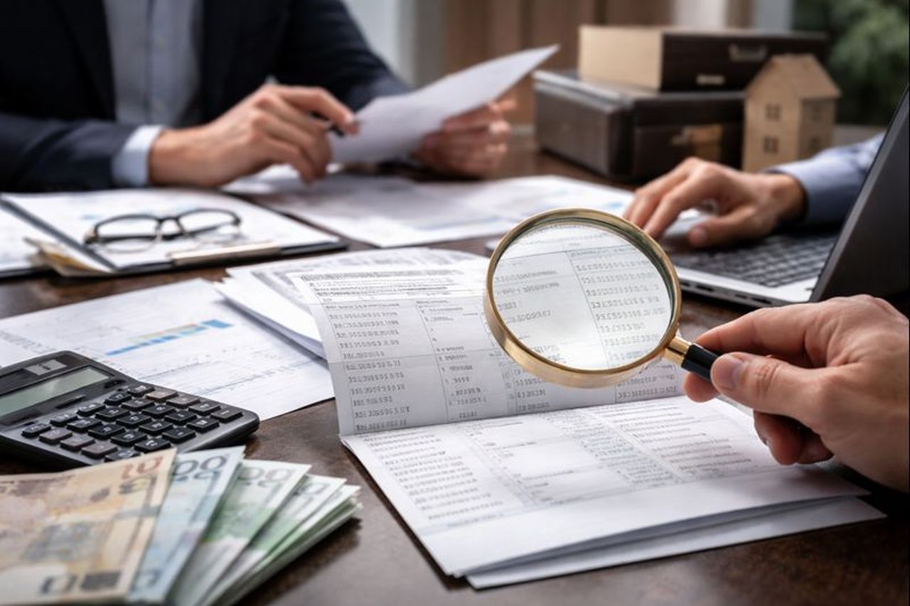 Una lente d'ingrandimento che inquadra le parole su un documento