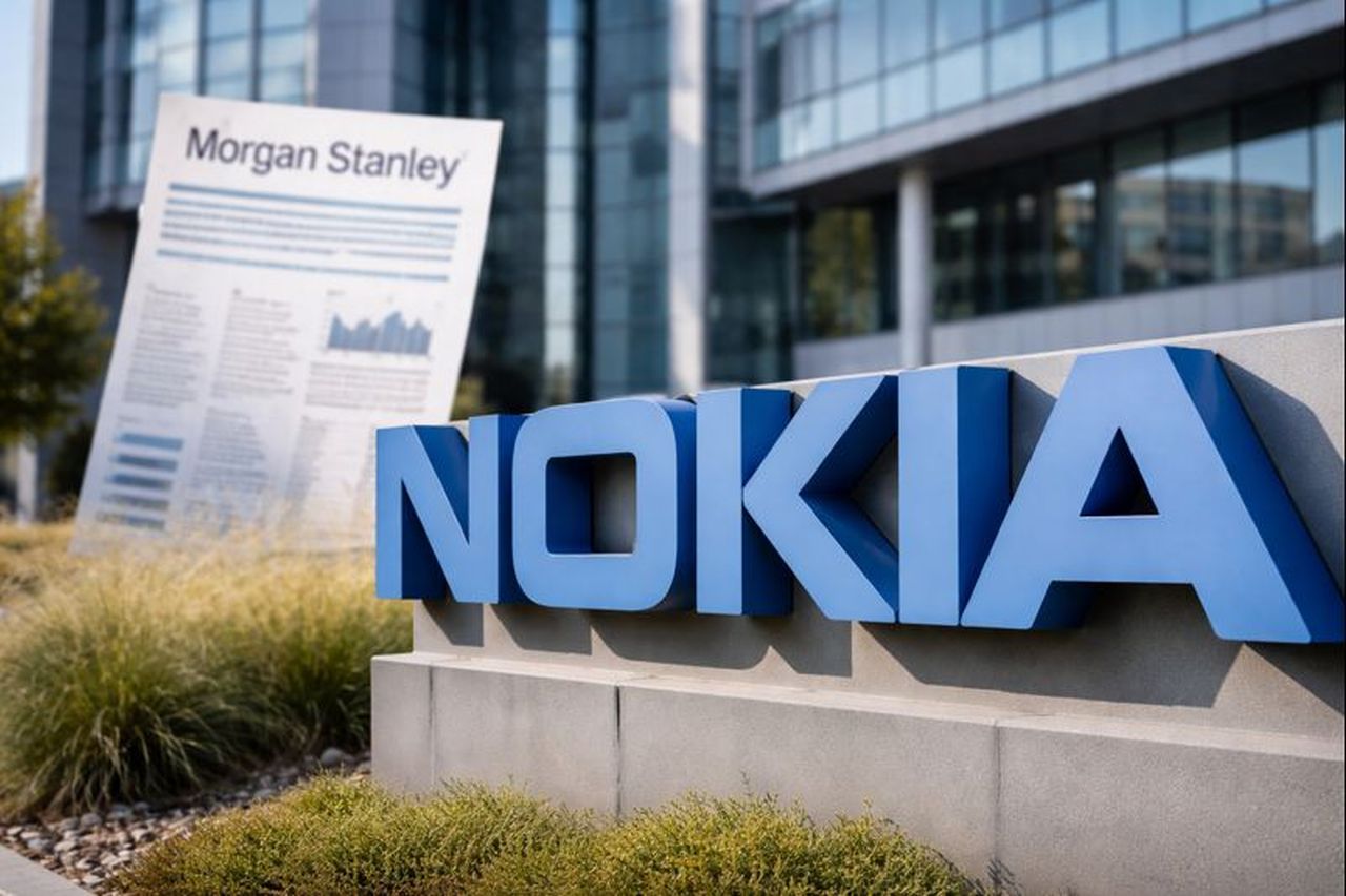 Logo Nokia in grande di fronte a un edificio