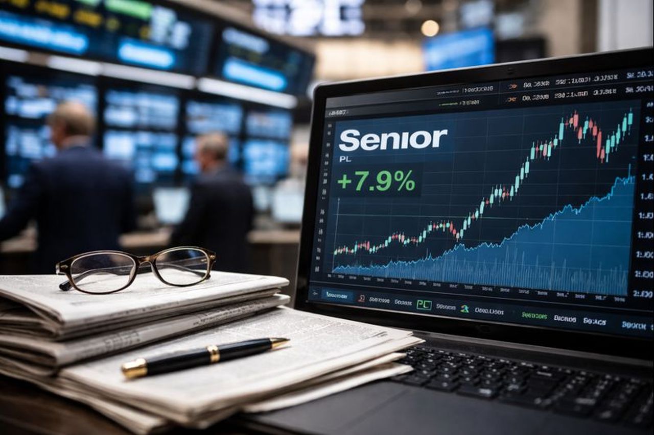 Uno schermo che indica l'andamento delle azioni Senior