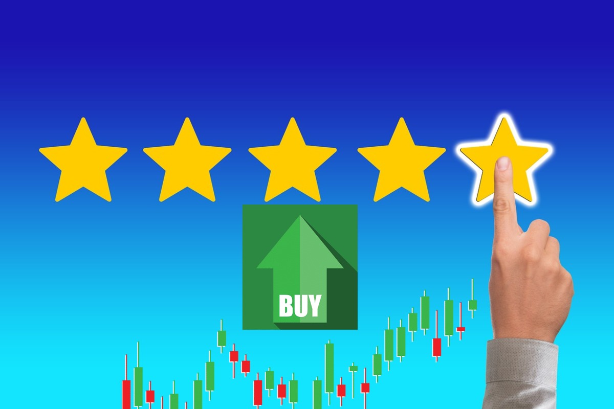 grafico a candele e tasto "buy"