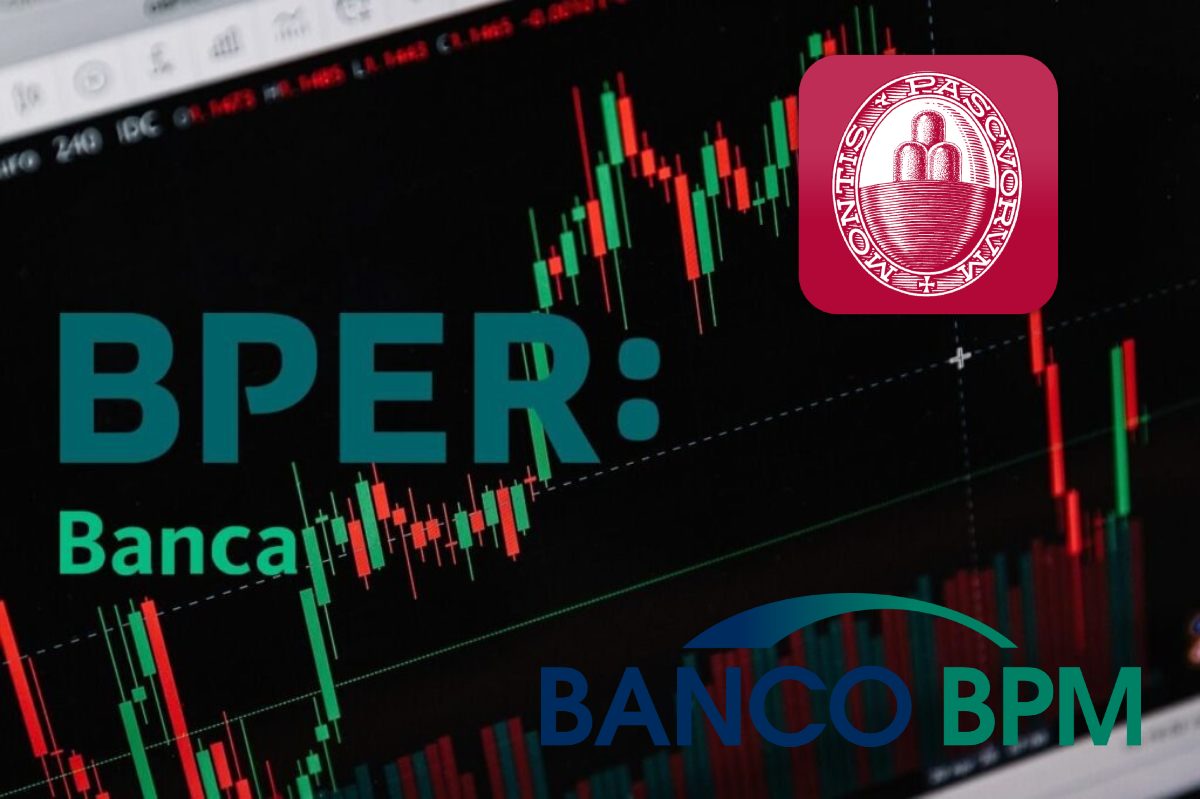 grafico di borsa e loghi banche