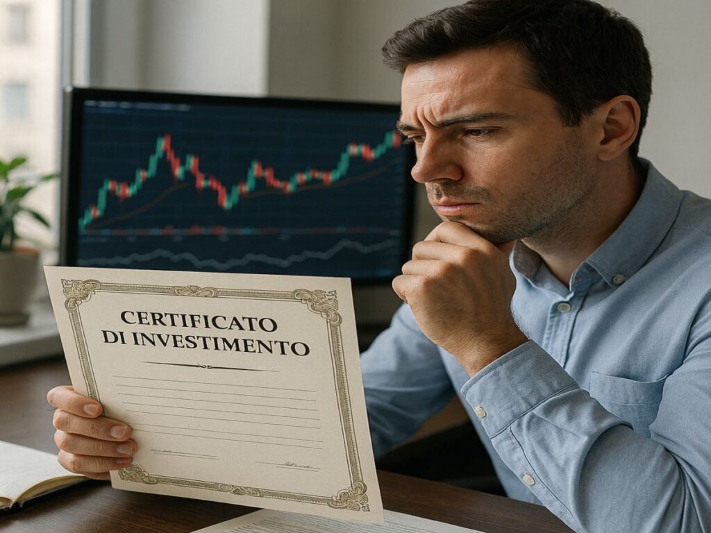 trader che analizza certificato