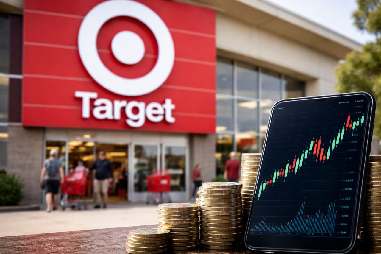 negozio Target negli Stati Uniti, con il logo rosso sull’ingresso e alcuni clienti che entrano ed escono dal punto vendita