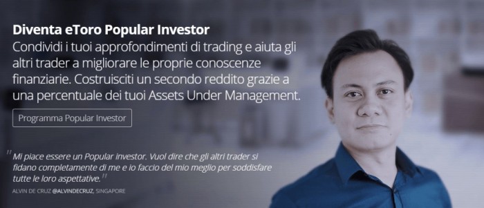 Programma Popular Investor eToro: come guadagnare un reddito extra dal CFD Trading Programma Popular Investor eToro: come guadagnare un reddito extra dal CFD Trading