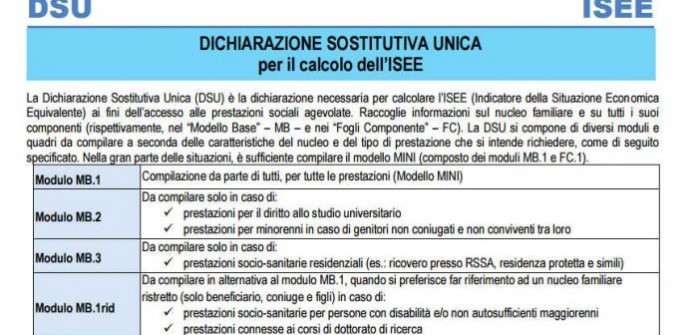 modello dsu da scarica