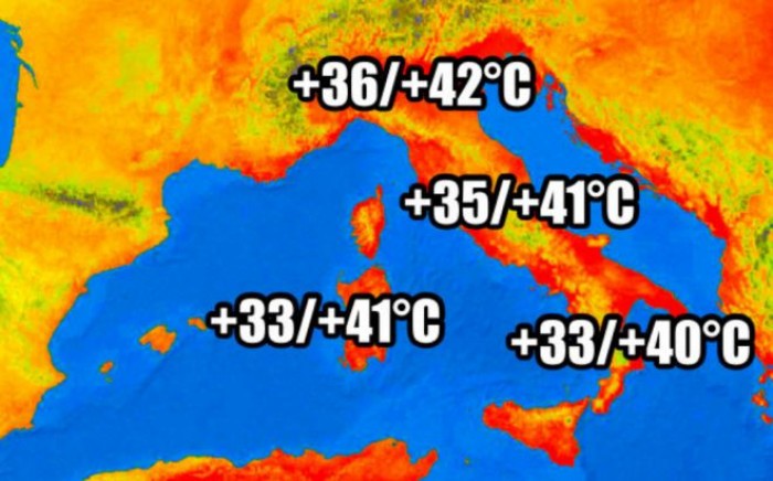 Previsioni Meteo: caldo africano con temperature fino a 42 gradi. Record storico al nord Previsioni Meteo: caldo africano con temperature fino a 42 gradi. Record storico al nord