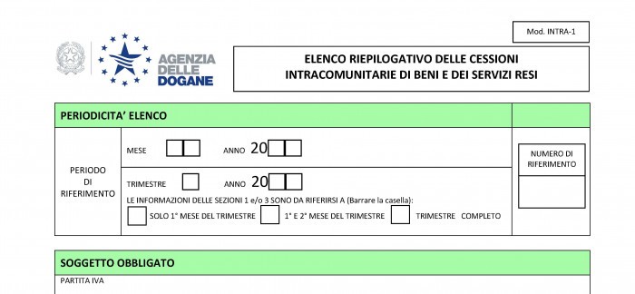 Modello Intrastat Modello Intrastat