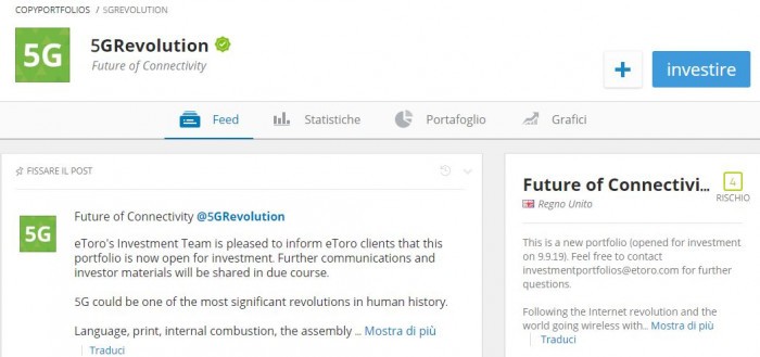 eToro copyportfolio 5G Revolution per investire nelle nuove reti 5G eToro copyportfolio 5G Revolution per investire nelle nuove reti 5G