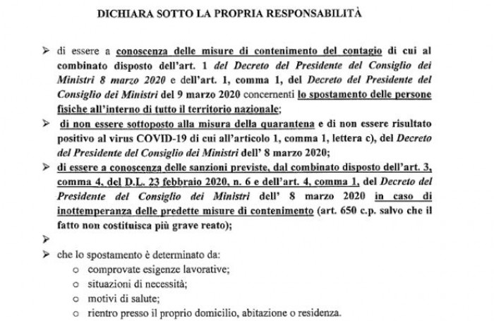 Cambia il modulo per l'autocertificazione per uscire di casa, ecco le novità Cambia il modulo per l'autocertificazione per uscire di casa, ecco le novità