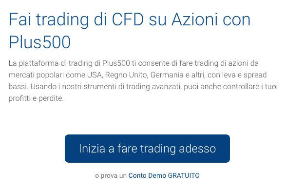 Plus500 CFD su Azioni 2
