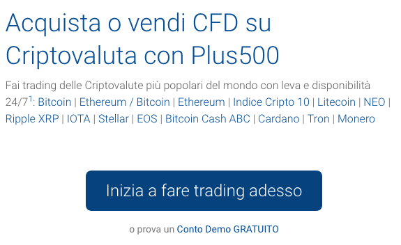 Plus500 Criptovalute