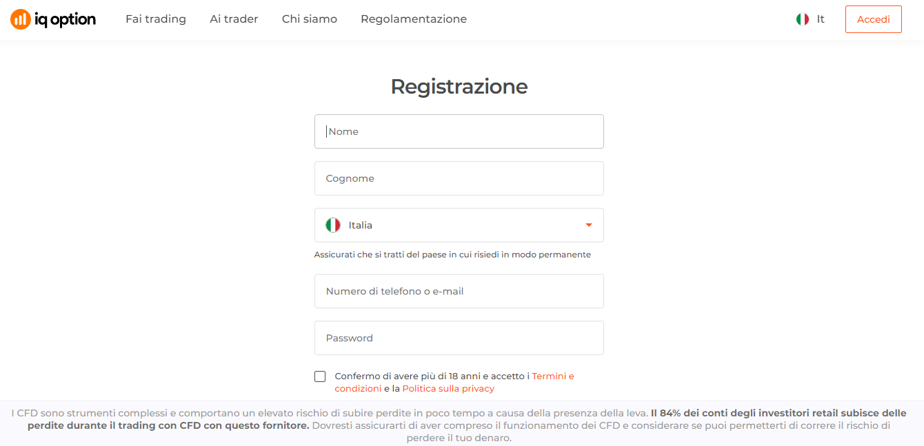 registrazione iqoption